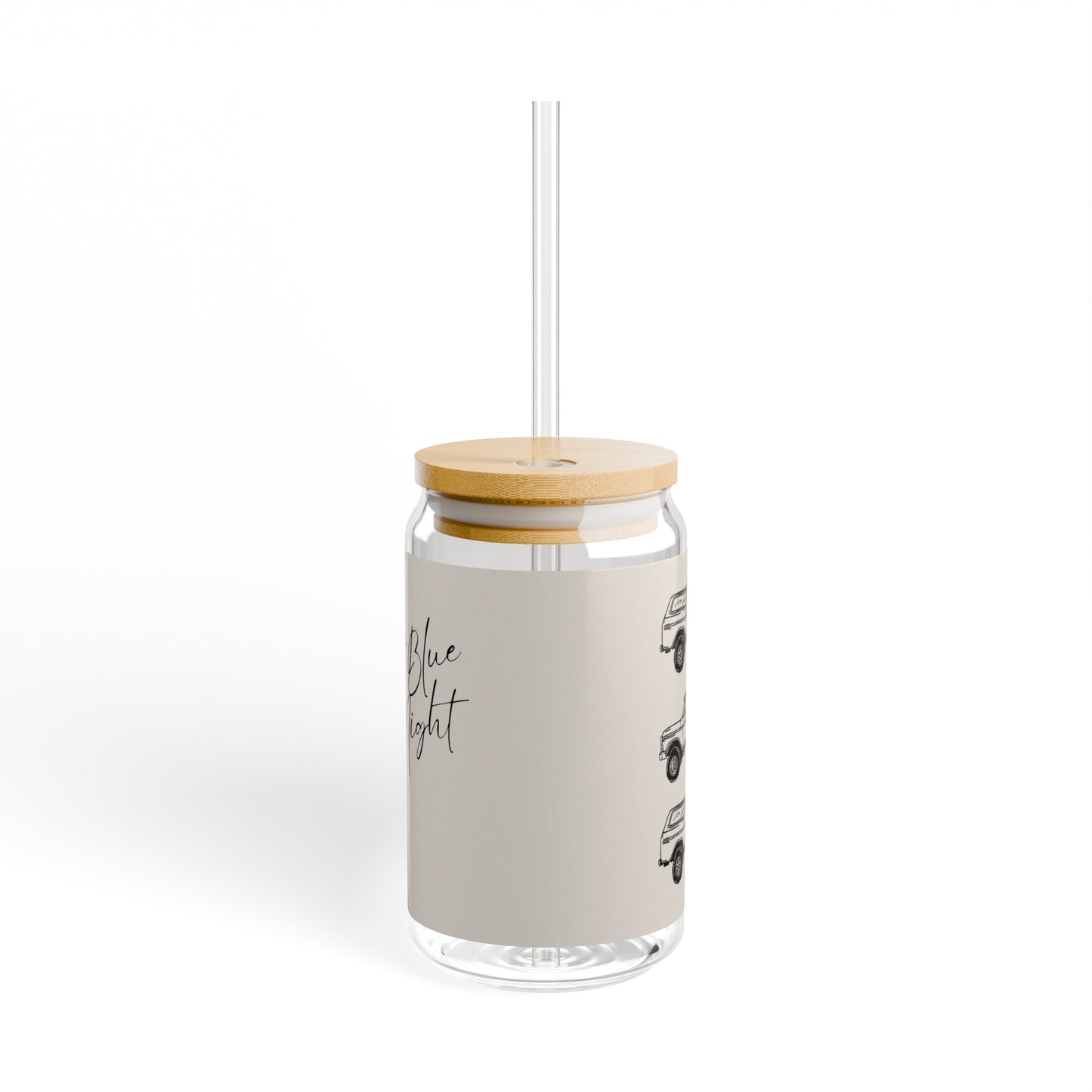 Summer Glass Jar, Country Nights, Iced Coffee, Sipper Glass, 16oz Iced Drink Beverage Glass
