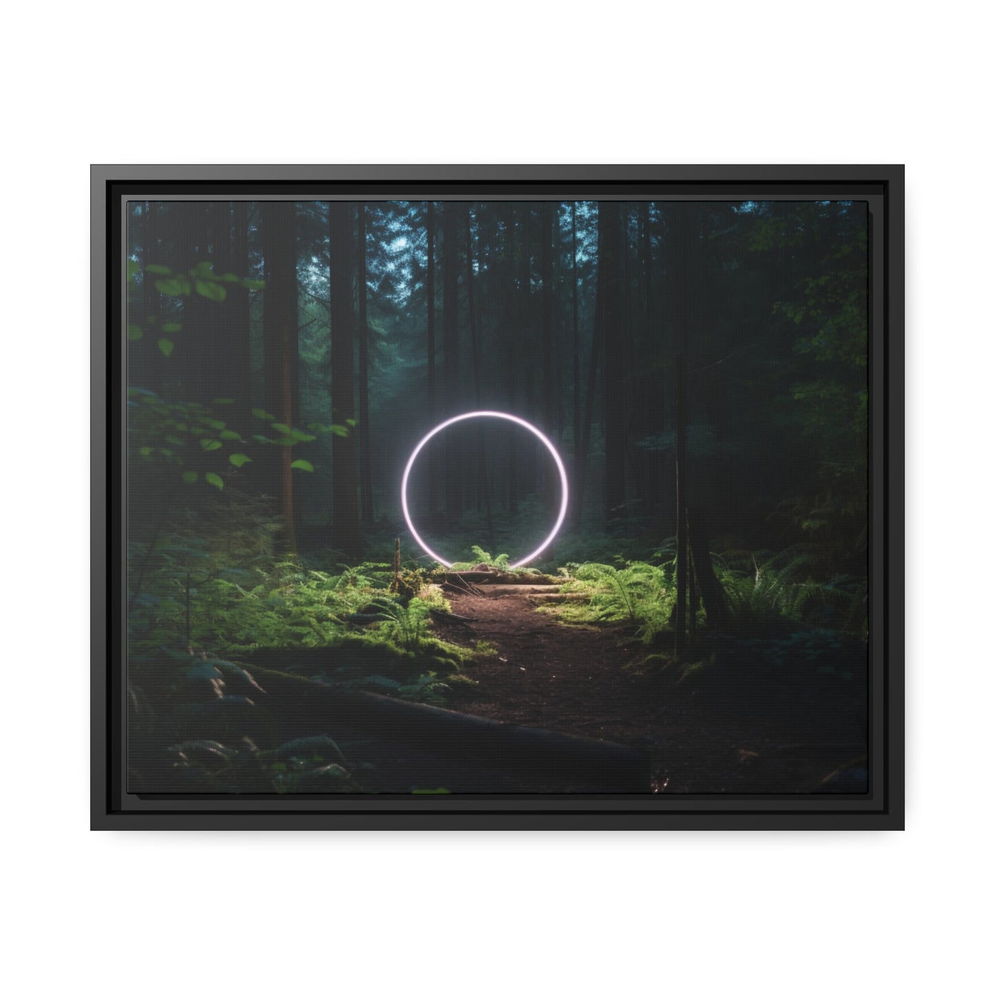 Fine art Framed Canvas print - Matte Canvas with a Black Frame - Surreal Forest Scene wall decor
