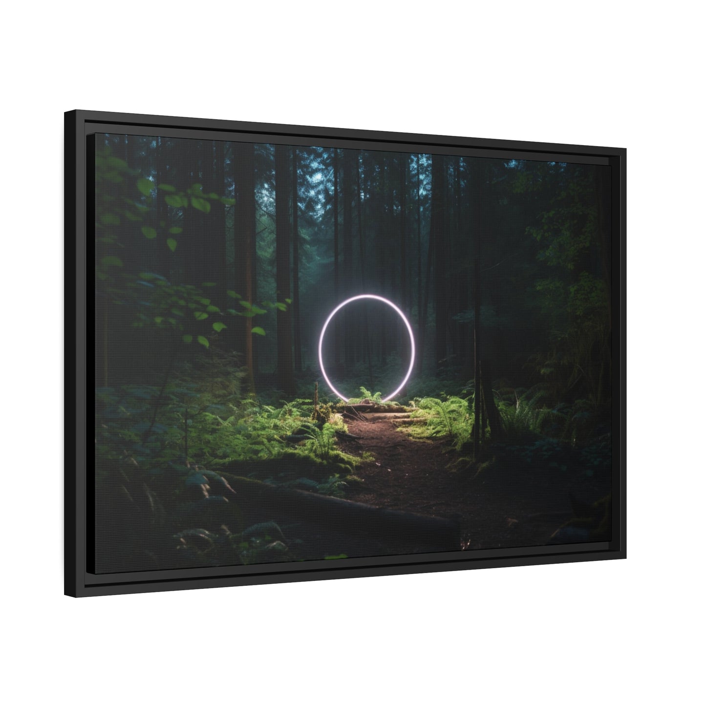 Fine art Framed Canvas print - Matte Canvas with a Black Frame - Surreal Forest Scene wall decor