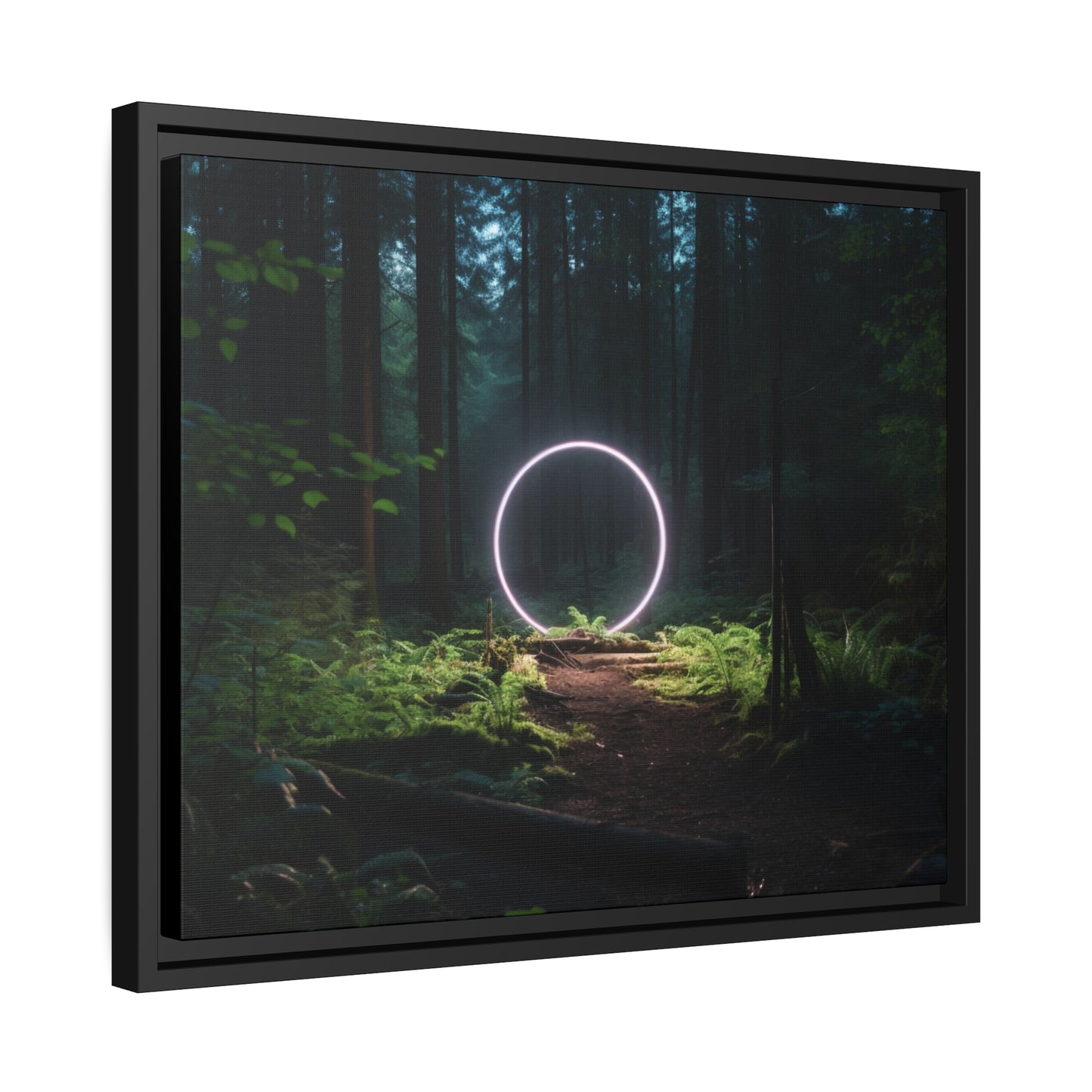 Fine art Framed Canvas print - Matte Canvas with a Black Frame - Surreal Forest Scene wall decor