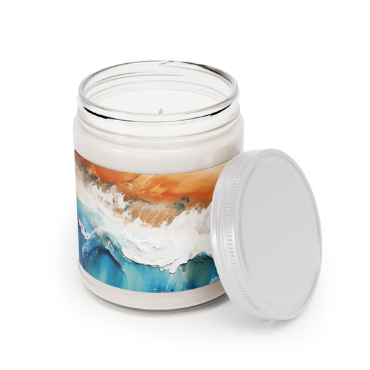 Scented 9oz. Candle - Coastal inspired beach design, with 3 scent options