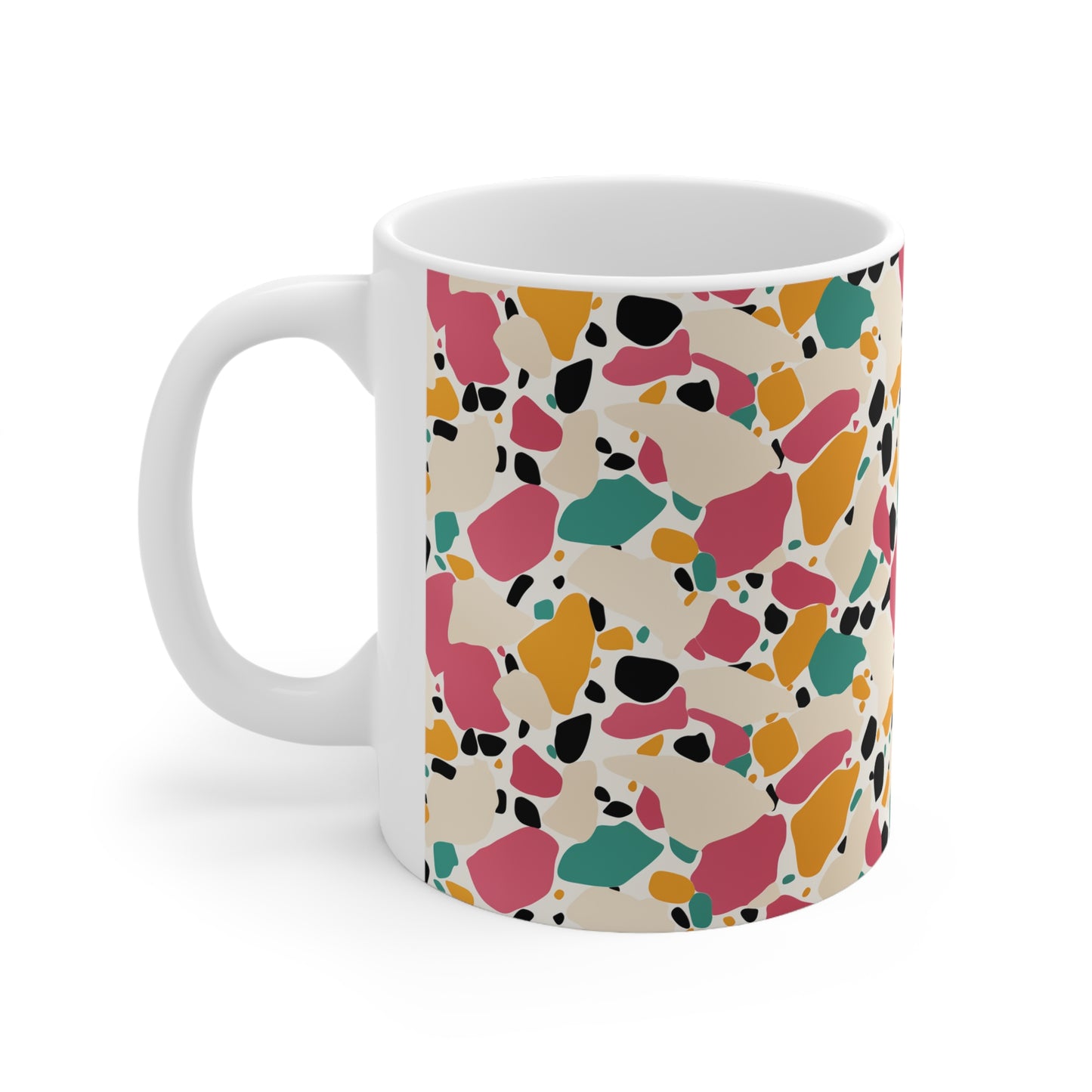 Terrazo Coffee Mug 11oz Designer Gift Mug for coffee tea hot cocoa, perfect for the artist or designer in your life