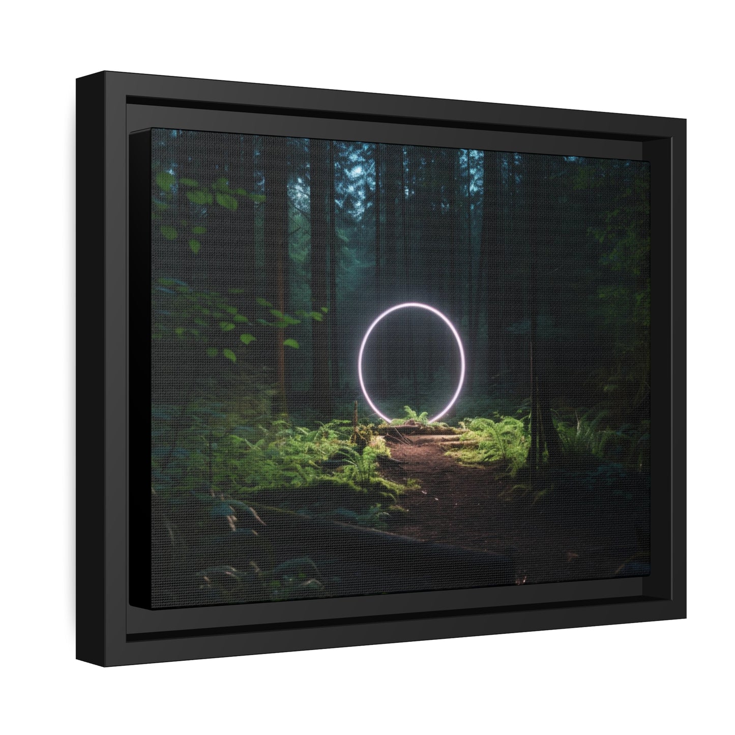 Fine art Framed Canvas print - Matte Canvas with a Black Frame - Surreal Forest Scene wall decor