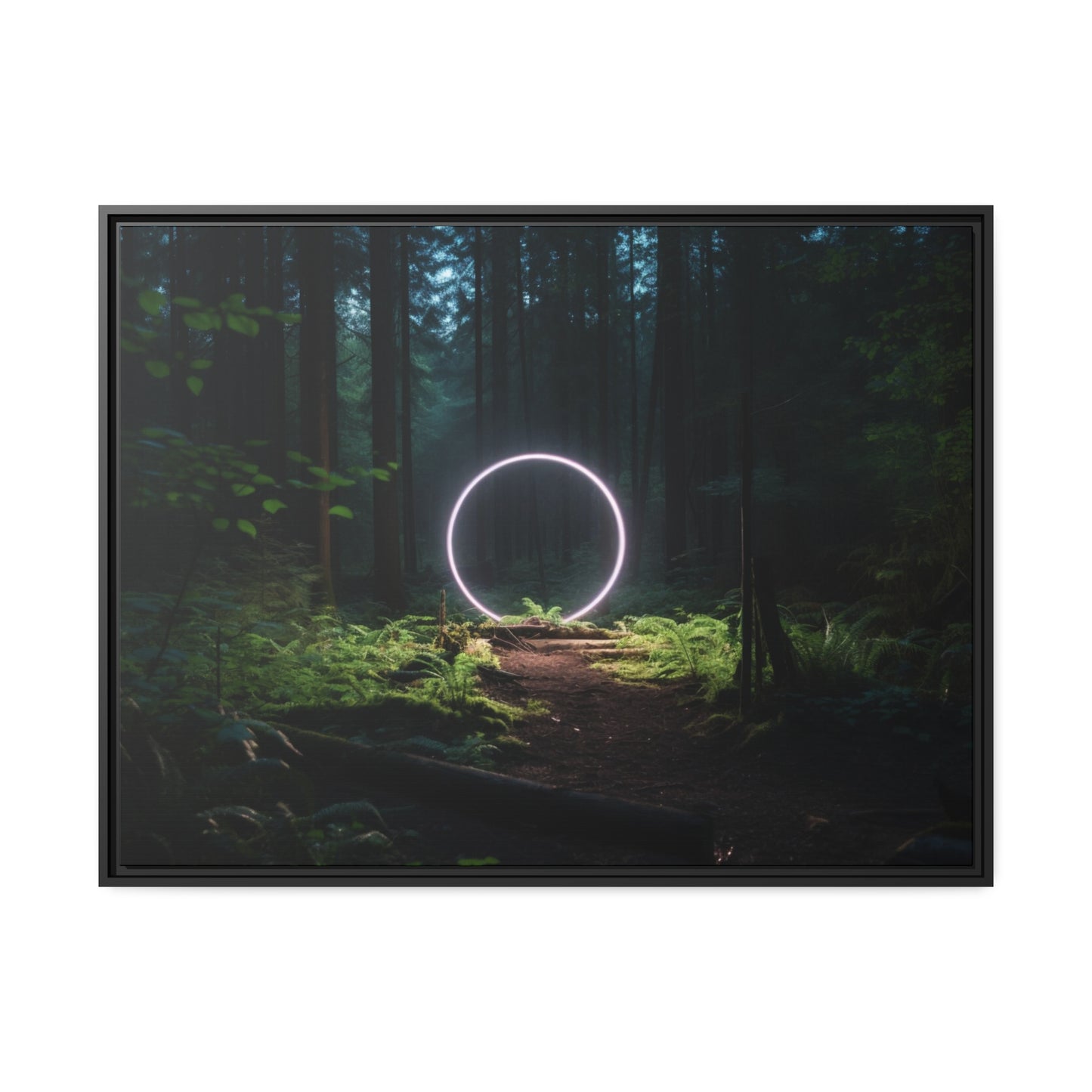 Fine art Framed Canvas print - Matte Canvas with a Black Frame - Surreal Forest Scene wall decor