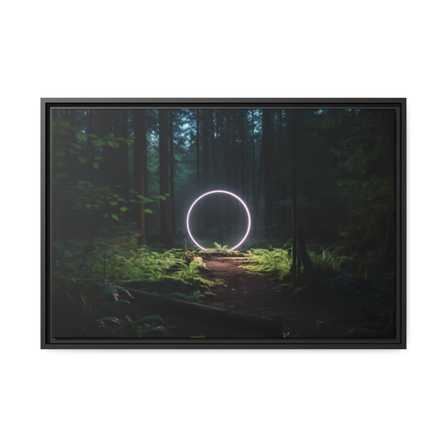 Fine art Framed Canvas print - Matte Canvas with a Black Frame - Surreal Forest Scene wall decor