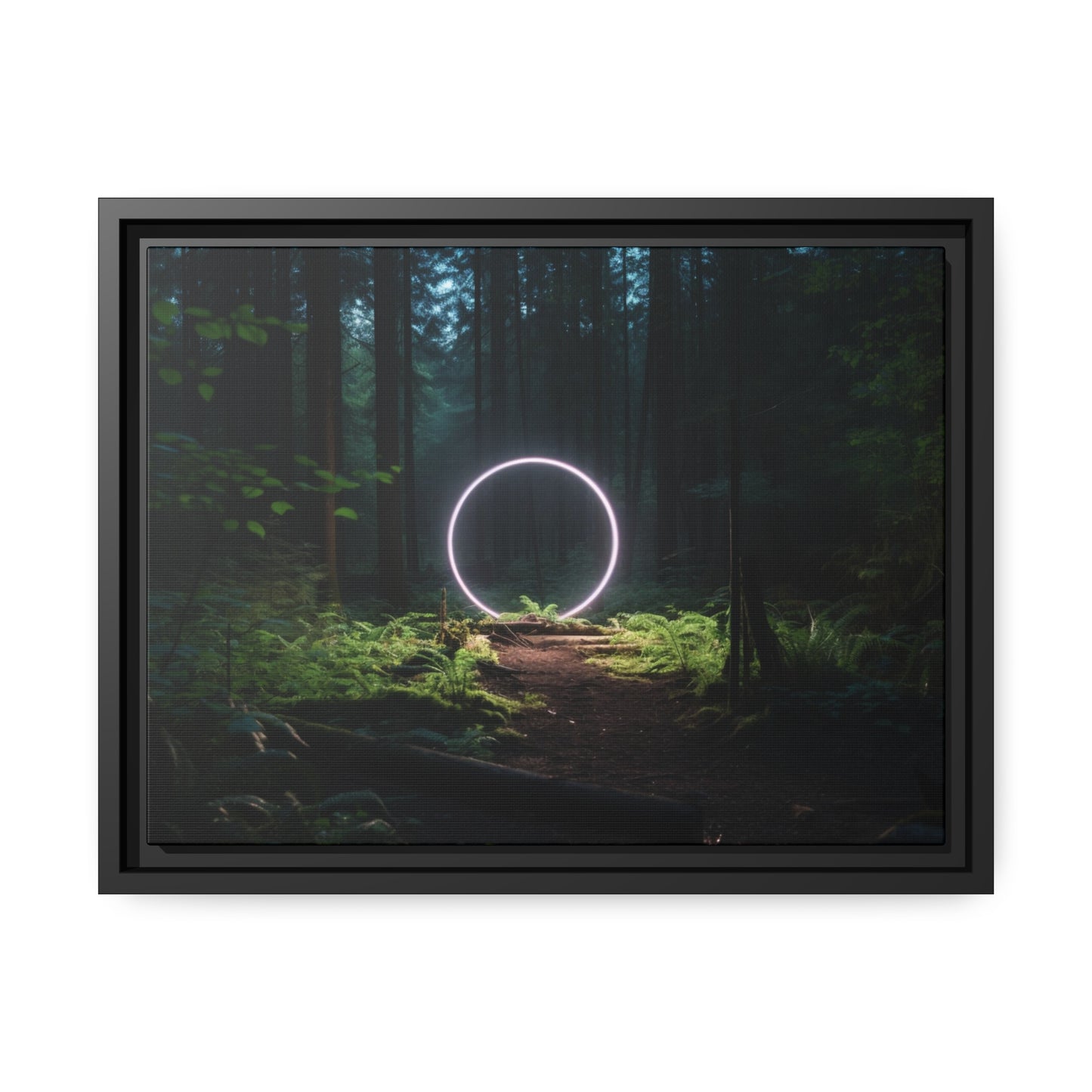 Fine art Framed Canvas print - Matte Canvas with a Black Frame - Surreal Forest Scene wall decor