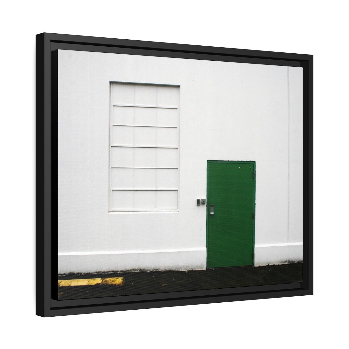 Minimalism + Green - a fine art print of an urban abstract street scene - Matte Canvas with a Black Frame