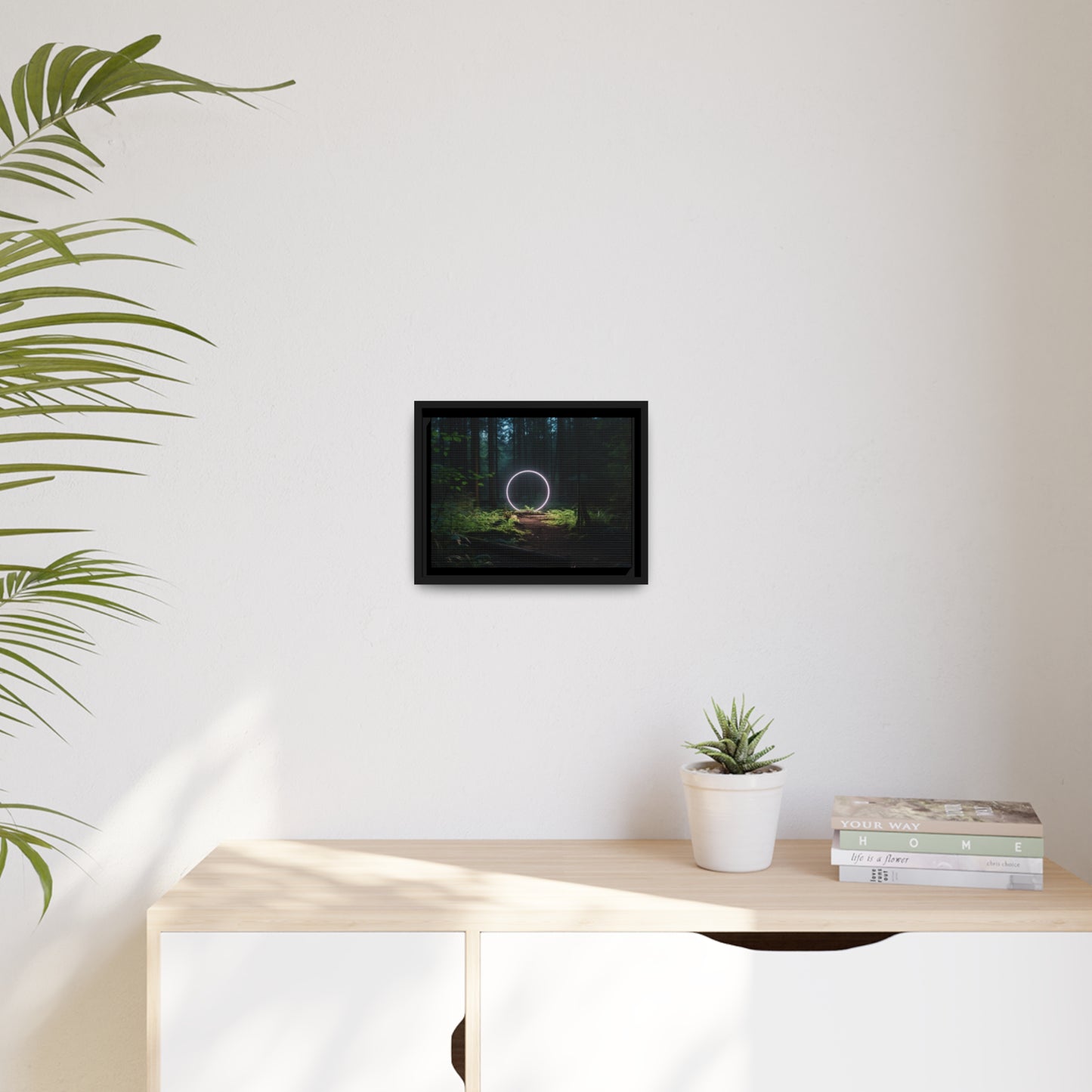 Fine art Framed Canvas print - Matte Canvas with a Black Frame - Surreal Forest Scene wall decor