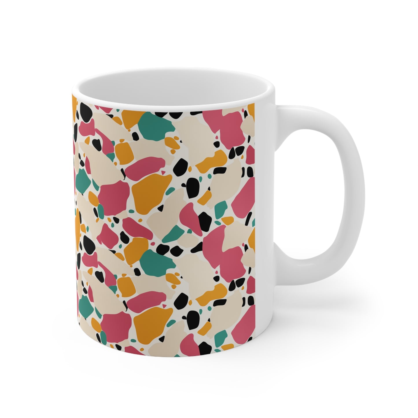 Terrazo Coffee Mug 11oz Designer Gift Mug for coffee tea hot cocoa, perfect for the artist or designer in your life