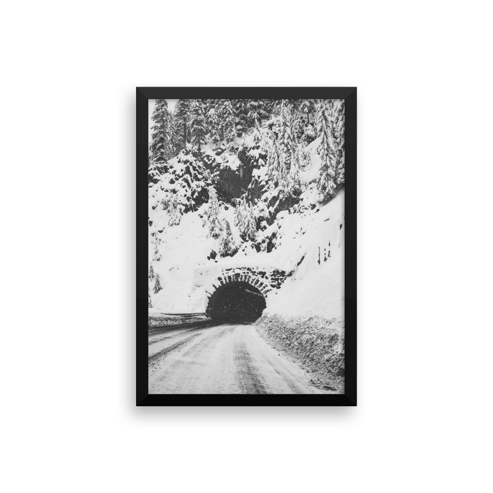B+W "snowy tunnel" framed photo print