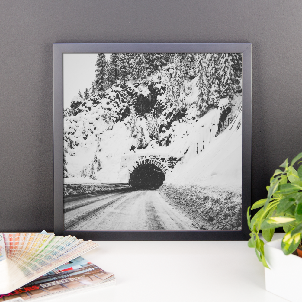 B+W "snowy tunnel" framed photo print