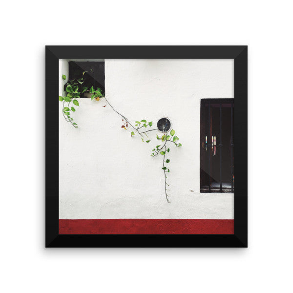 Framed Abstract Red+White print