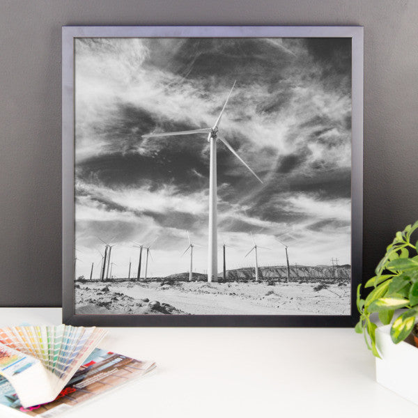 B+W Framed Print - "Towering Windmills"