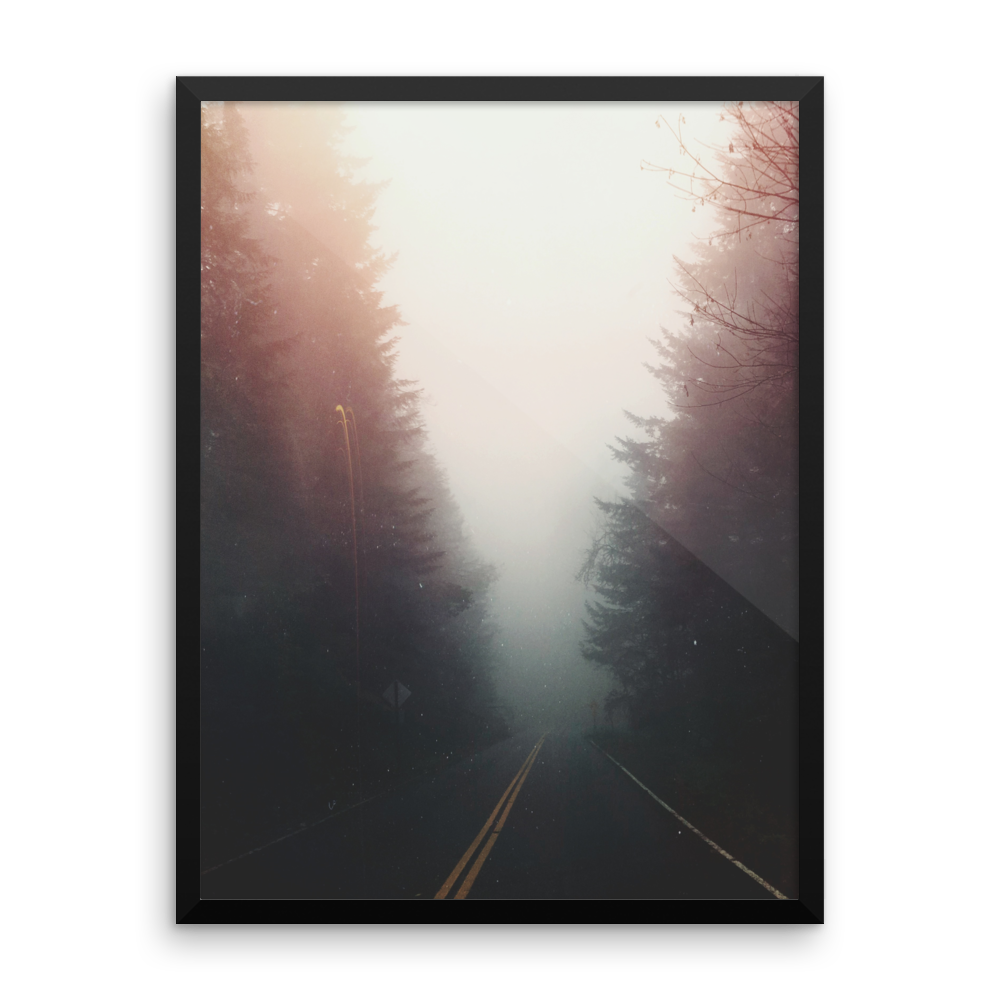 PNW "Early Morning Mist" framed print