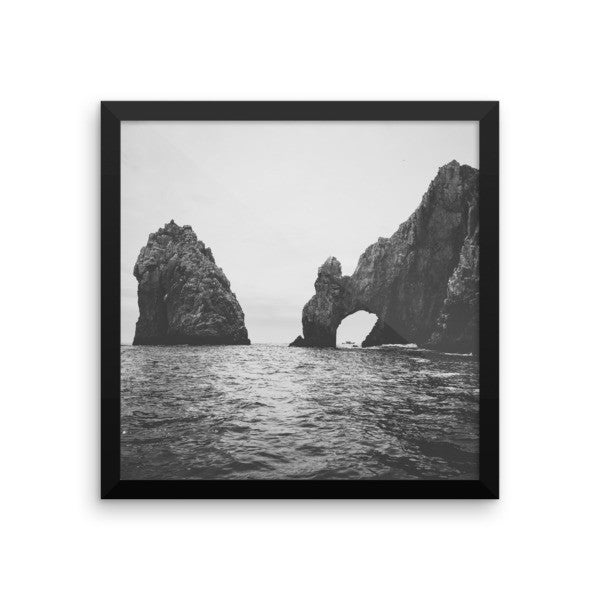 The Drinking Dragon aka Arch of Cabo Framed B+W Print