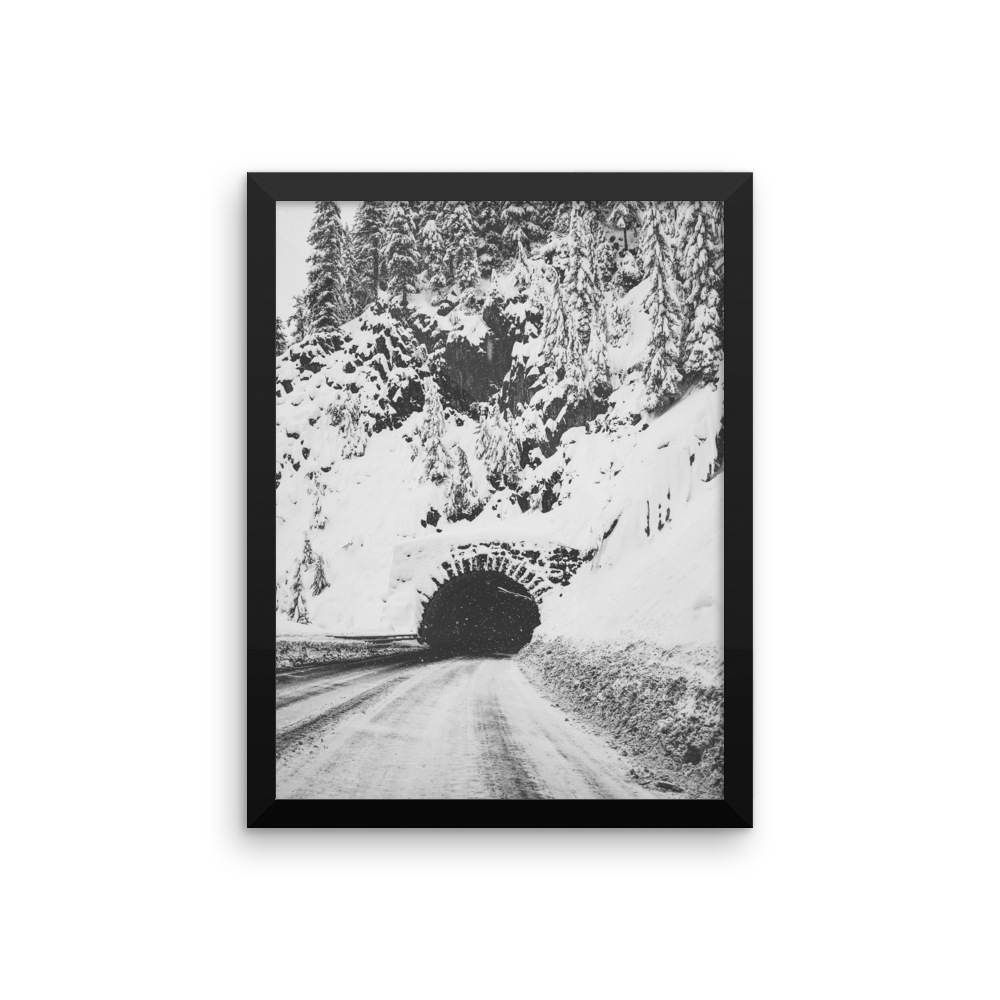 B+W "snowy tunnel" framed photo print