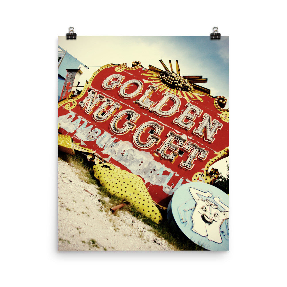 Golden Nugget vintage Vegas signage print