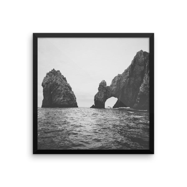 The Drinking Dragon aka Arch of Cabo Framed B+W Print