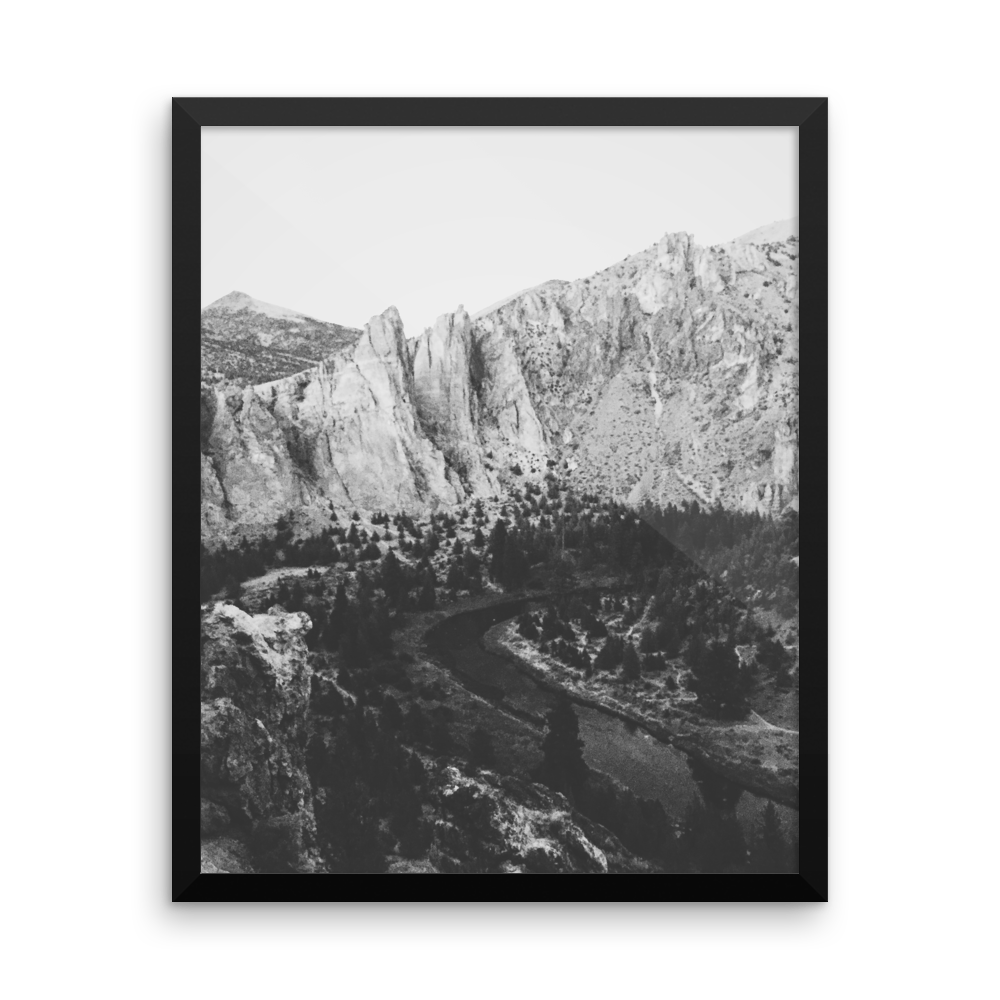 Framed B+W print of the Smith Rock area in Oregon