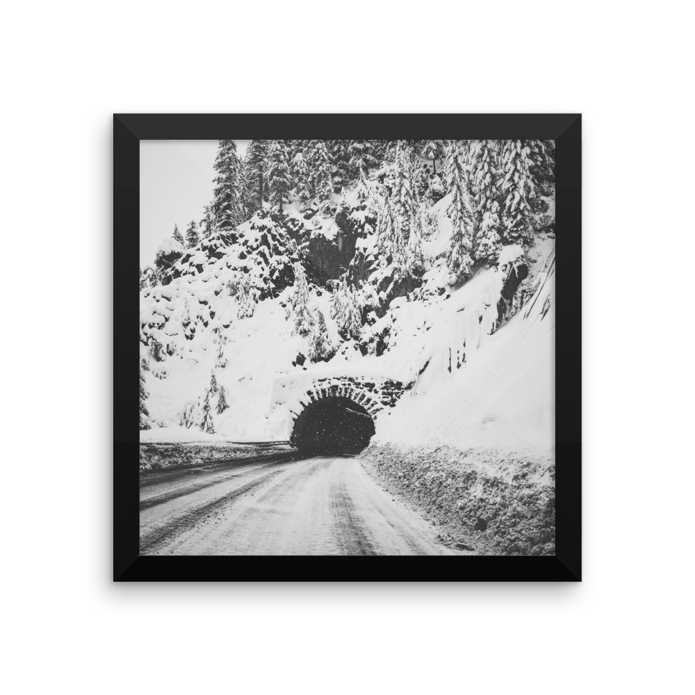 B+W "snowy tunnel" framed photo print