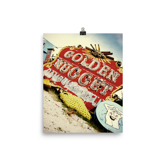 Golden Nugget vintage Vegas signage print