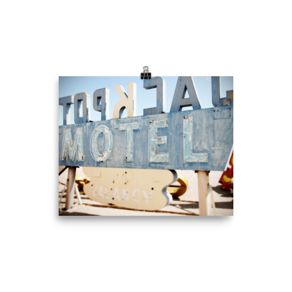 Vintage baby blue Vegas hotel sign