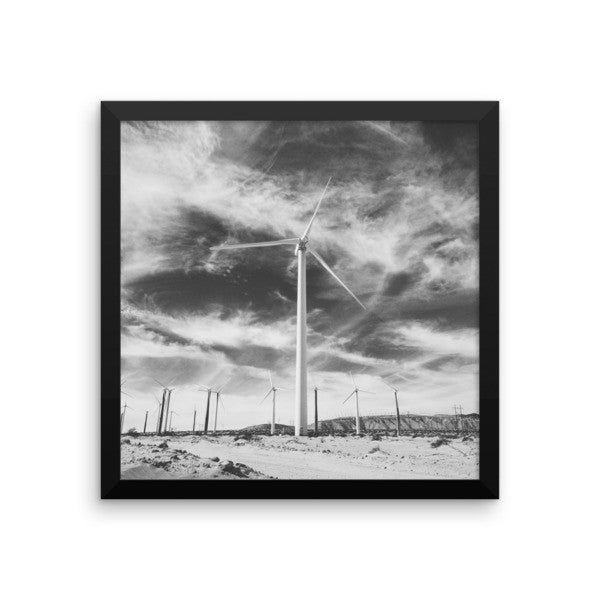 B+W Framed Print - "Towering Windmills"