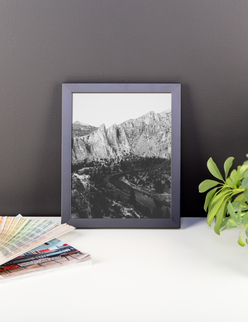 Framed B+W print of the Smith Rock area in Oregon