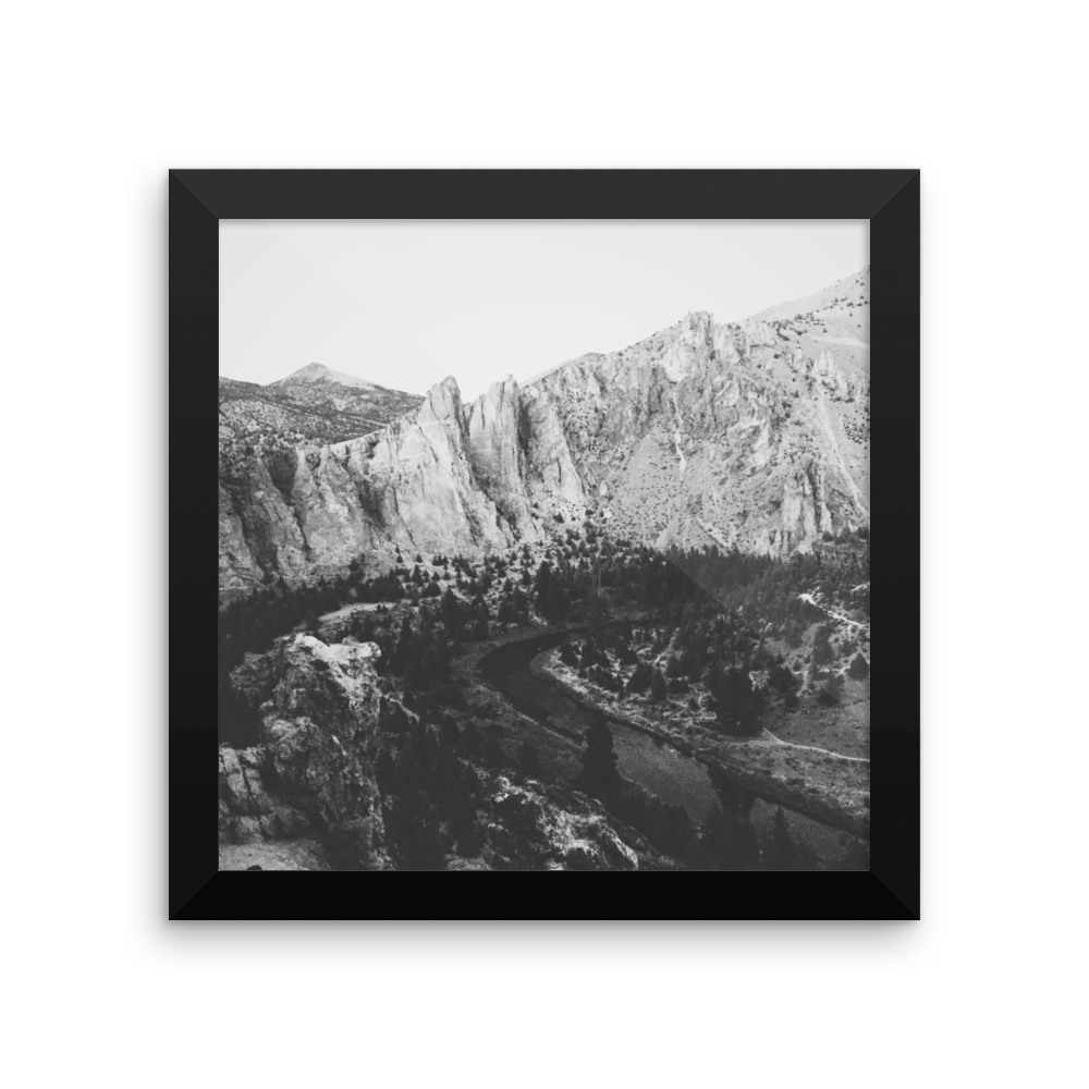 Framed B+W print of the Smith Rock area in Oregon