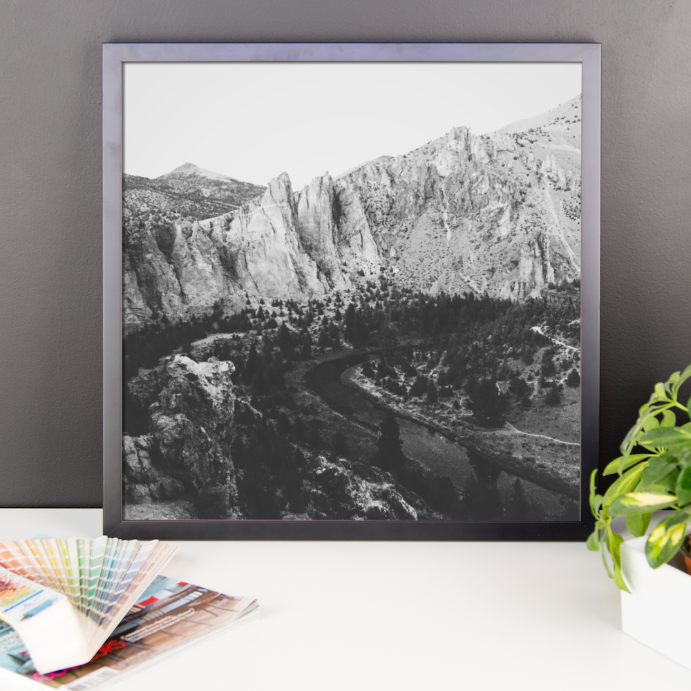 Framed B+W print of the Smith Rock area in Oregon