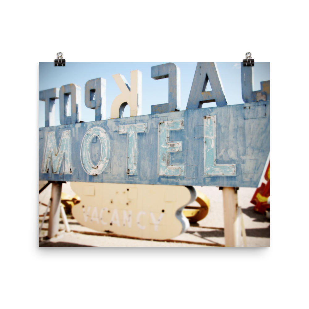 Vintage baby blue Vegas hotel sign