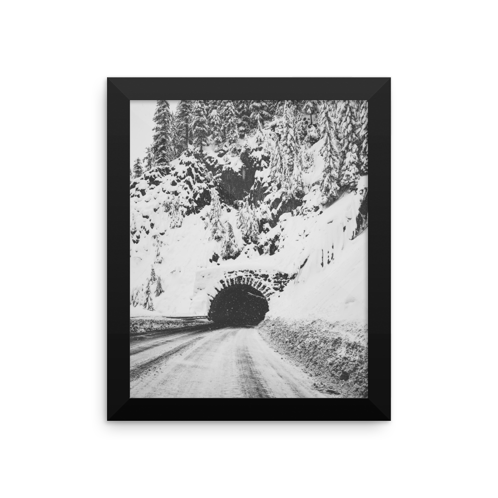 B+W "snowy tunnel" framed photo print