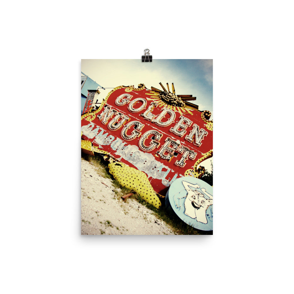 Golden Nugget vintage Vegas signage print