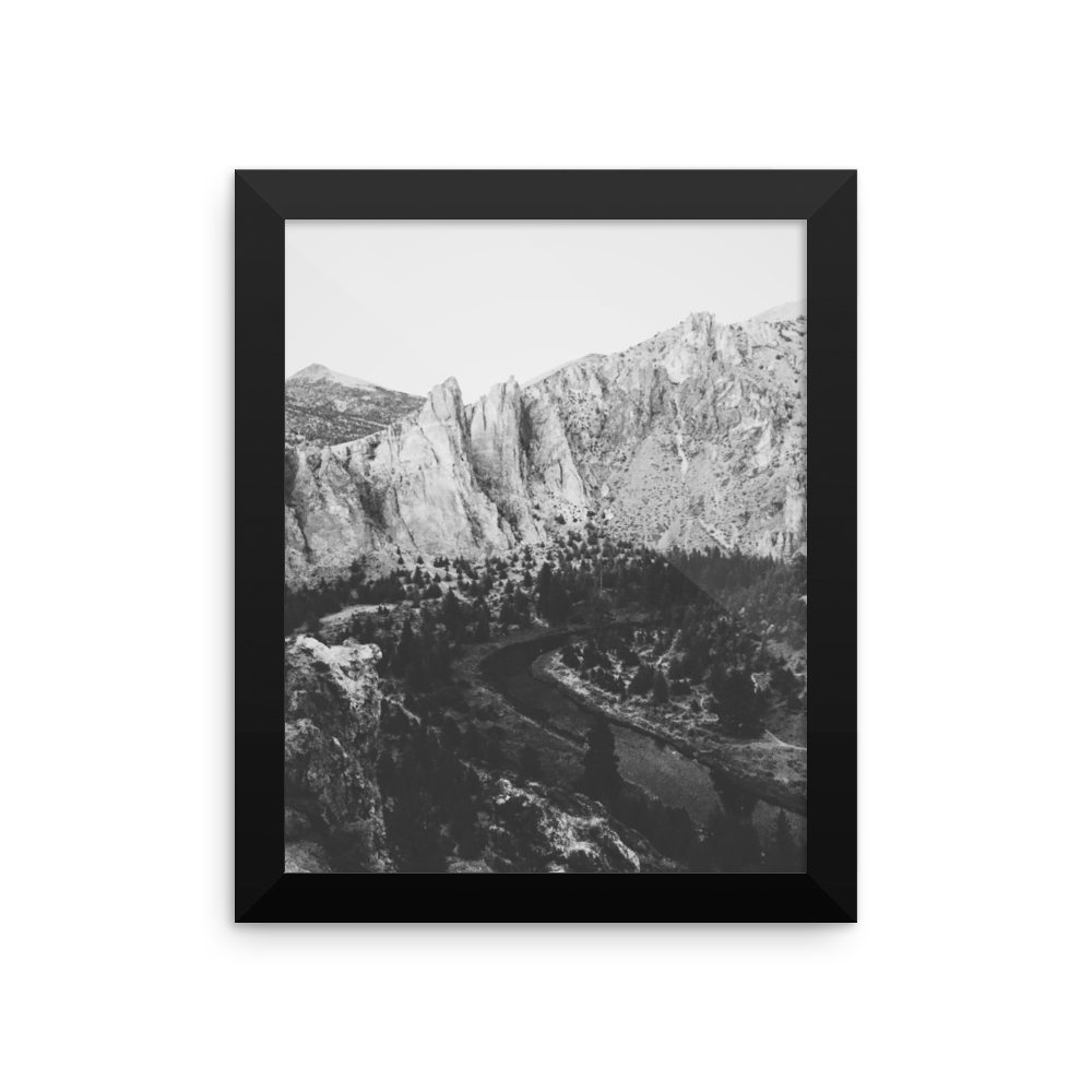 Framed B+W print of the Smith Rock area in Oregon