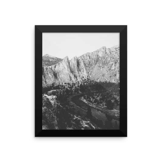 Framed B+W print of the Smith Rock area in Oregon