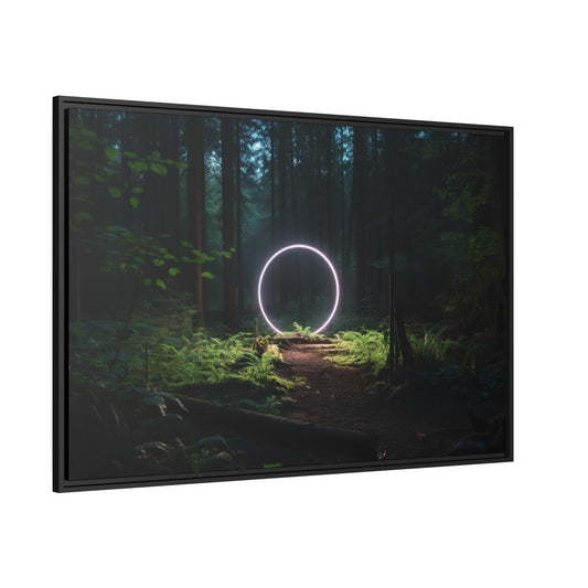 Fine art Framed Canvas print - Matte Canvas with a Black Frame - Surreal Forest Scene wall decor