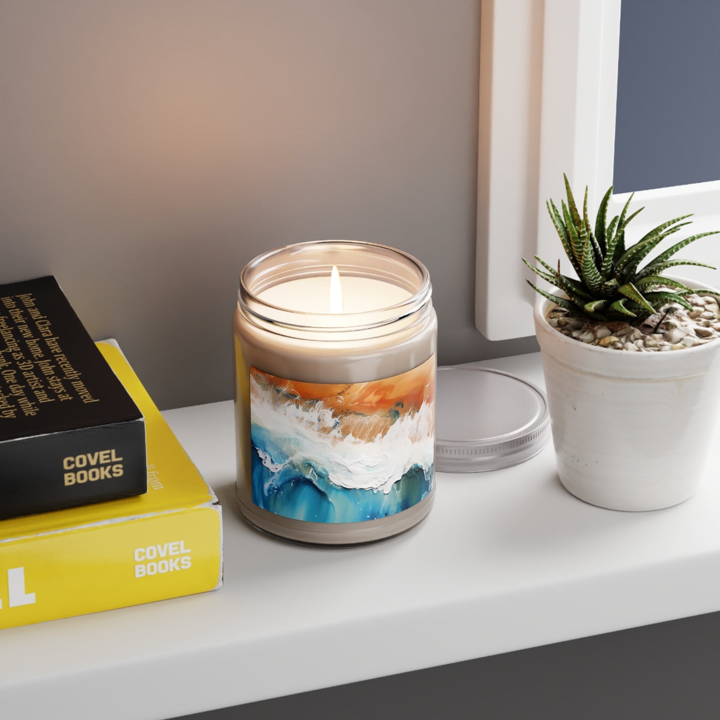 Scented 9oz. Candle - Coastal inspired beach design, with 3 scent options