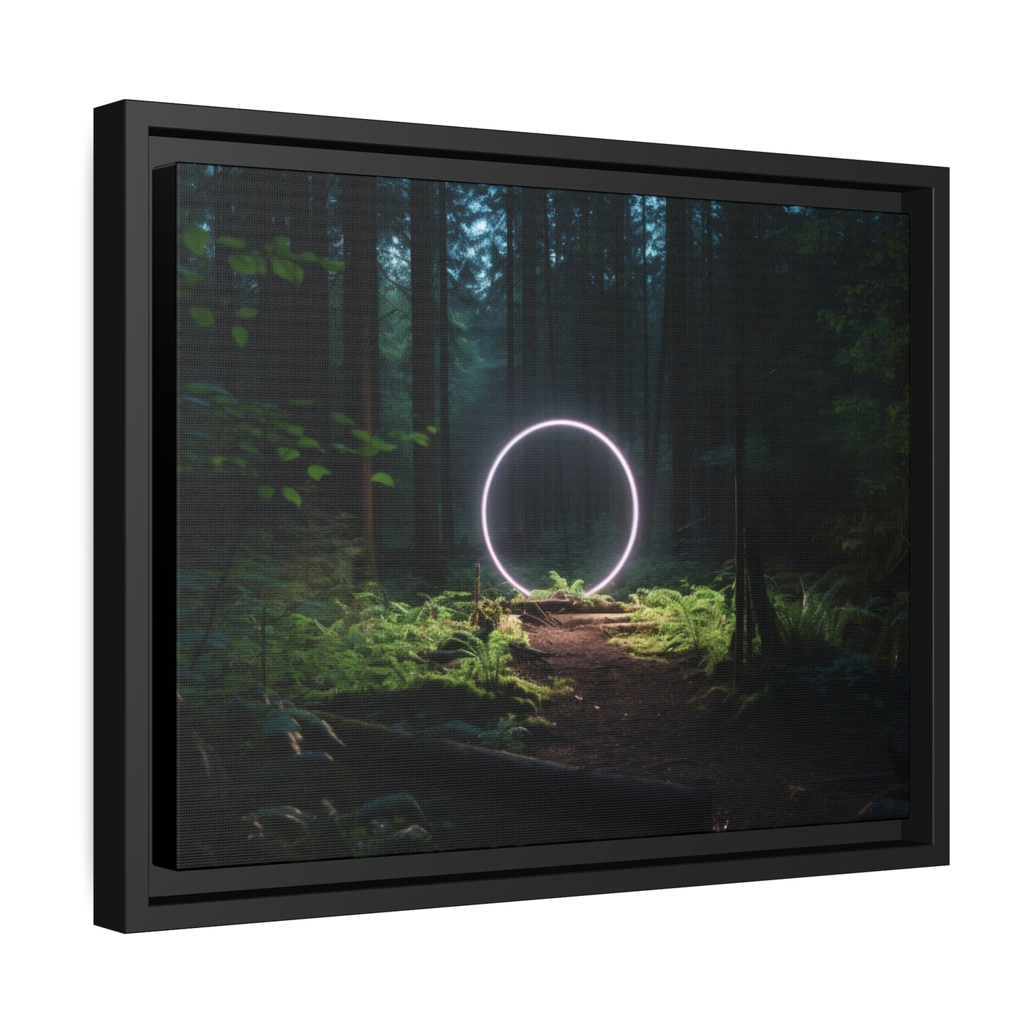 Fine art Framed Canvas print - Matte Canvas with a Black Frame - Surreal Forest Scene wall decor