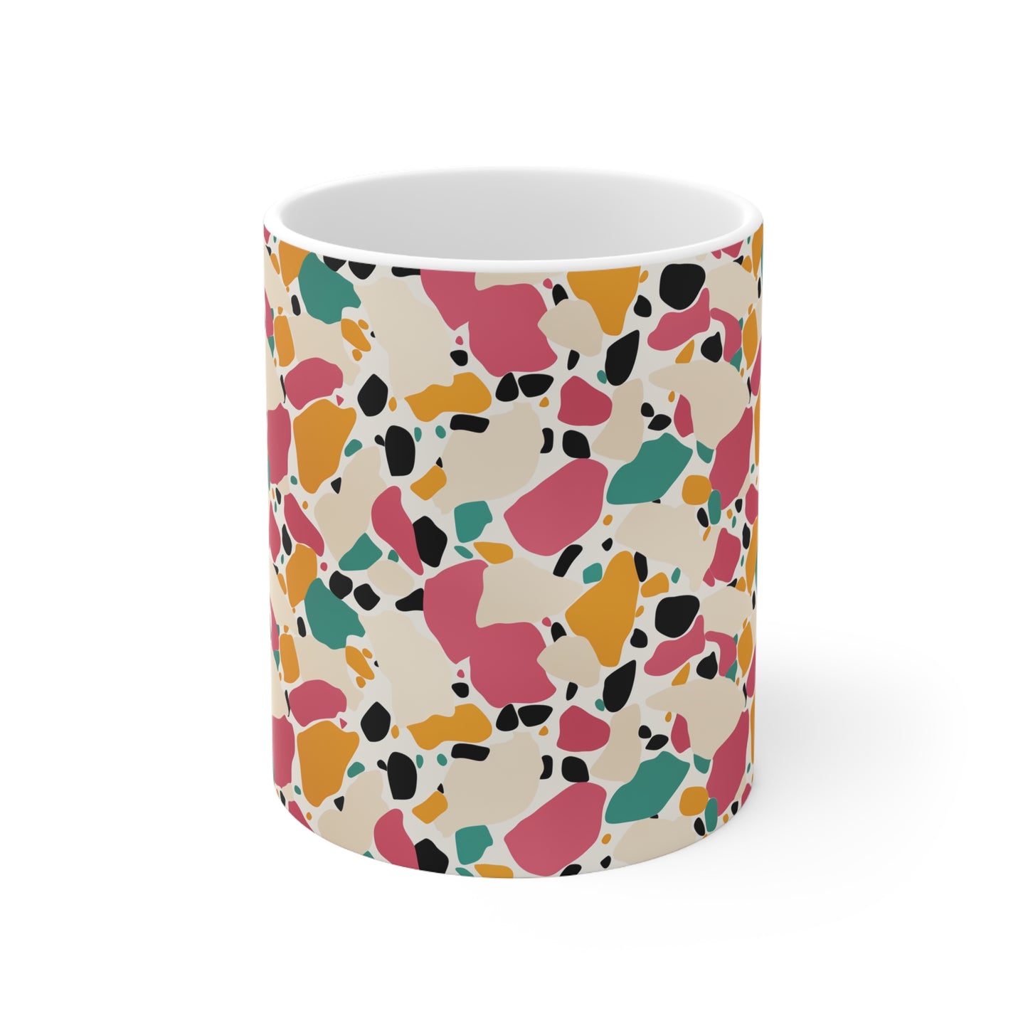 Terrazo Coffee Mug 11oz Designer Gift Mug for coffee tea hot cocoa, perfect for the artist or designer in your life