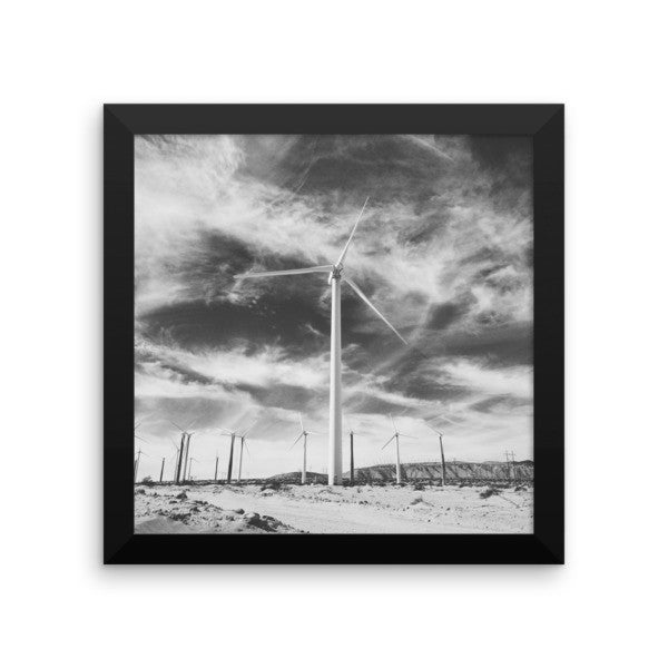 B+W Framed Print - "Towering Windmills"
