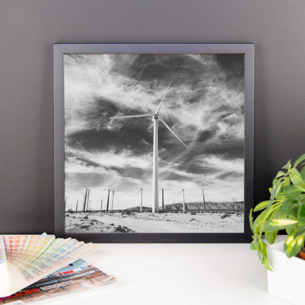 B+W Framed Print - "Towering Windmills"
