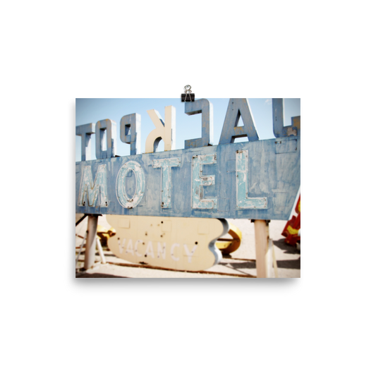 Vintage baby blue Vegas hotel sign