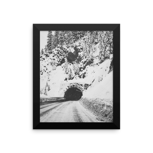 B+W "snowy tunnel" framed photo print