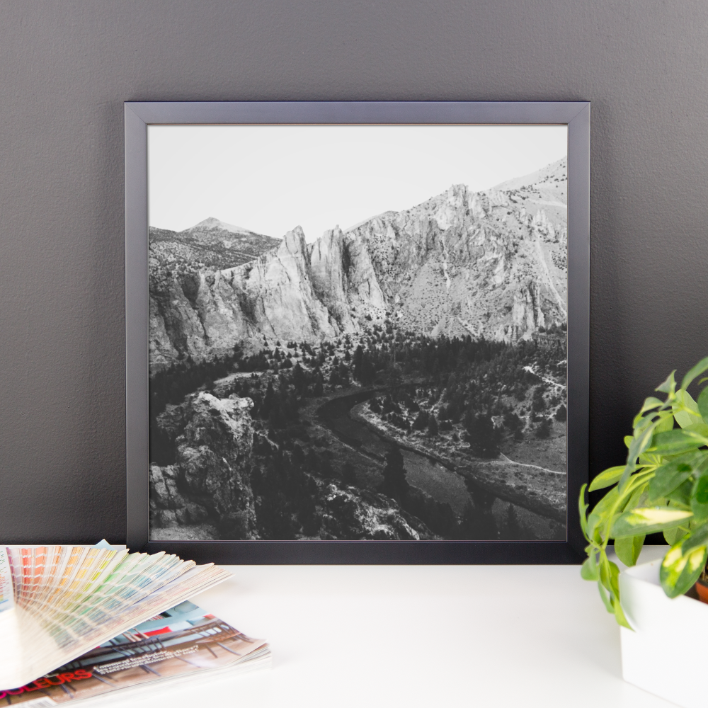 Framed B+W print of the Smith Rock area in Oregon