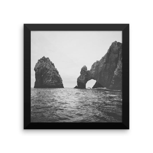 The Drinking Dragon aka Arch of Cabo Framed B+W Print